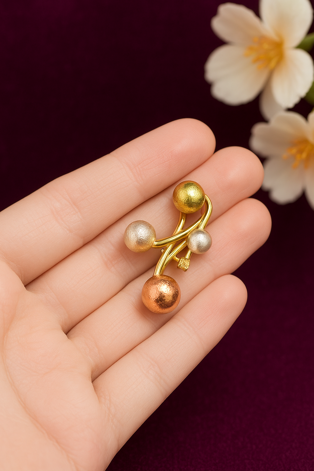 Gold, Silver & Brass Toned Earrings - 4302 - Image 3